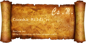 Csonka Milán névjegykártya