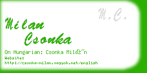 milan csonka business card